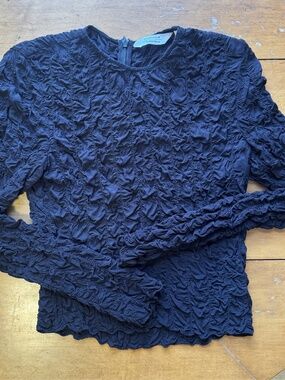 & Other Stories Scruncy Black Blouse